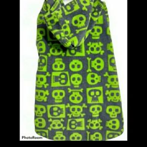 Dog pet Sz Large Green gray skull fleece shirt Jacket